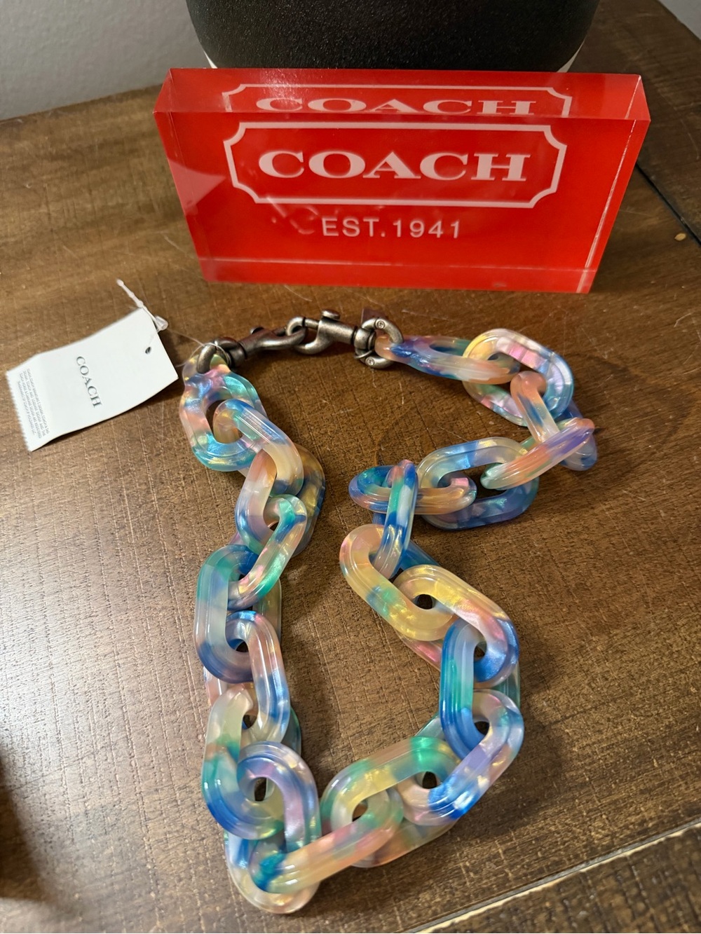 Coach Multicolor Chain Link Resin Strap (NWT) - Picture 2 of 7